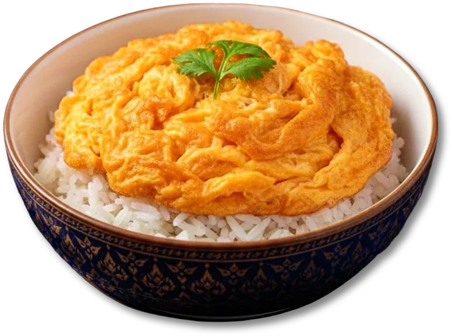 ข้าวไข่เจียว — Thai Style Omelette with Rice